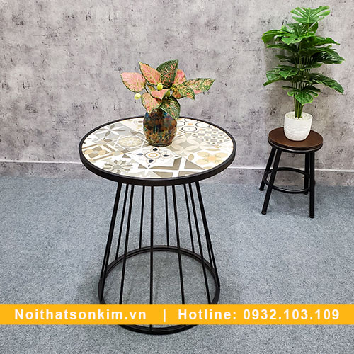Bàn cafe chân sắt BC53 Bàn cafe chân sắt BC53