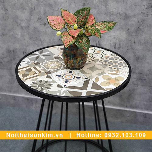 Bàn cafe chân sắt BC53 Bàn cafe chân sắt BC53