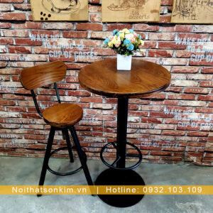 Bàn Ghế Quán Cafe Bằng Gỗ BGC120
