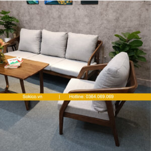 Bàn ghế cà phê gỗ sang trọng