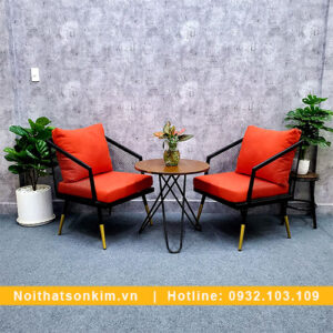 Bàn ghế cafe chân sắt BGC141