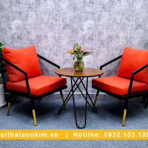 Bàn ghế cafe chân sắt BGC141