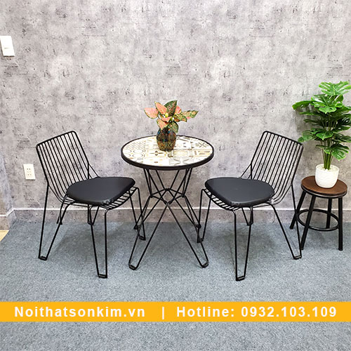 Bàn ghế cafe bằng sắt BGC131 Bàn ghế cafe bằng sắt BGC131