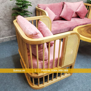 Ghế cà phê gỗ vuông