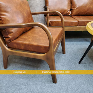 Ghế cà phê gỗ nhìn gần