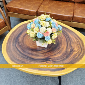 Bàn cà phê gỗ tròn