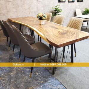 Bộ bàn ghế cafe gỗ cận cảnh