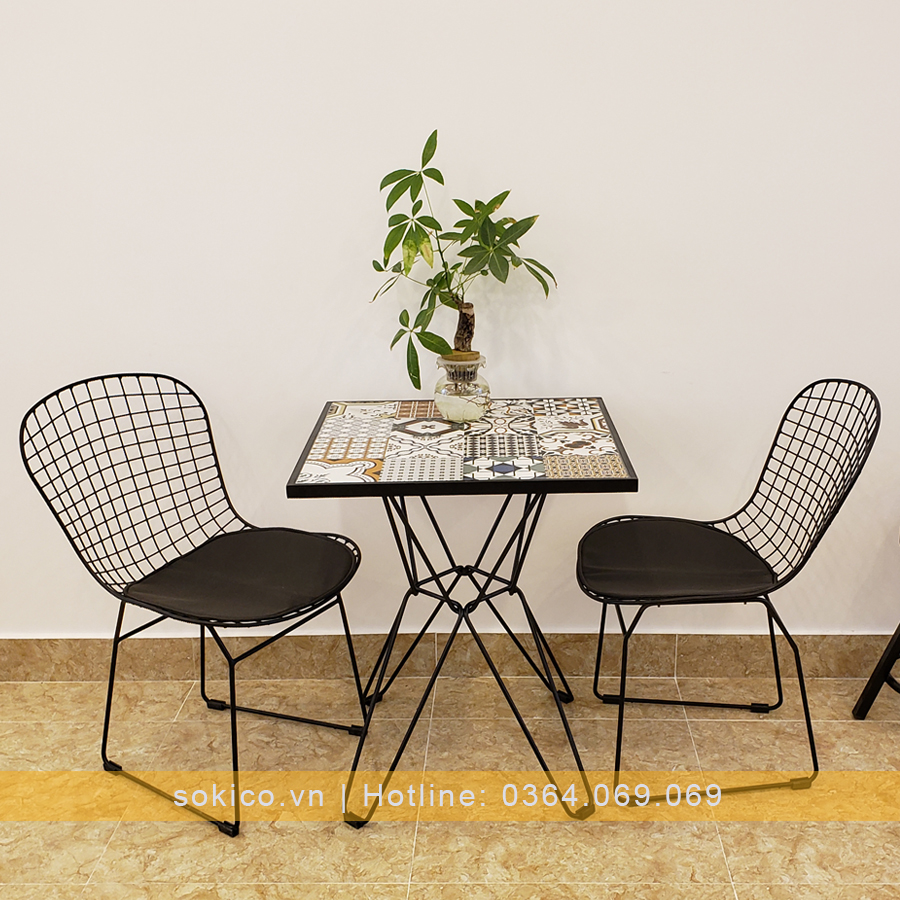 Bàn ghế cafe khung sắt