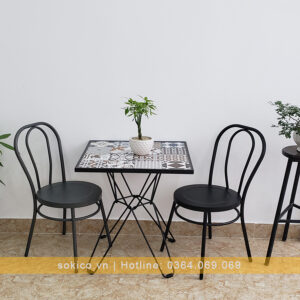 Bàn ghế cafe khung sắt