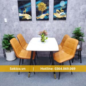 Bàn ghế ăn đẹp hiện đại BGD23 - Mẫu bàn ghế ăn 4 ghế phong cách