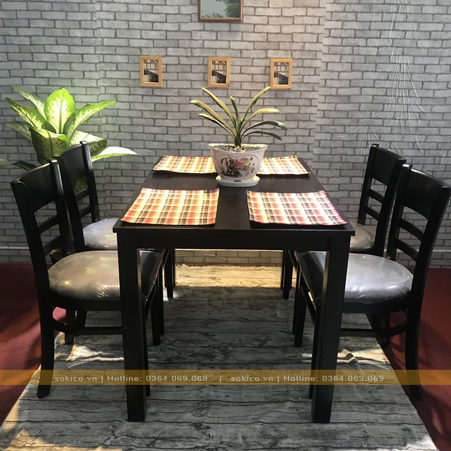 Bộ bàn ghế nhà hàng 4 ghế