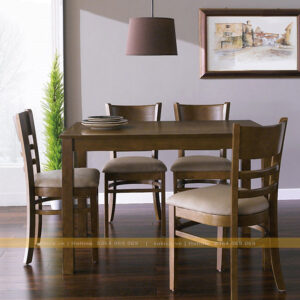 Bàn Ghế Quán Ăn BNH07 - Bàn Ghế Ăn Gỗ Tân Cổ Điển