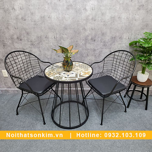 Bàn ghế cà phê sắt BGC132