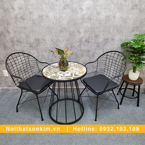 Bàn ghế cà phê sắt BGC132