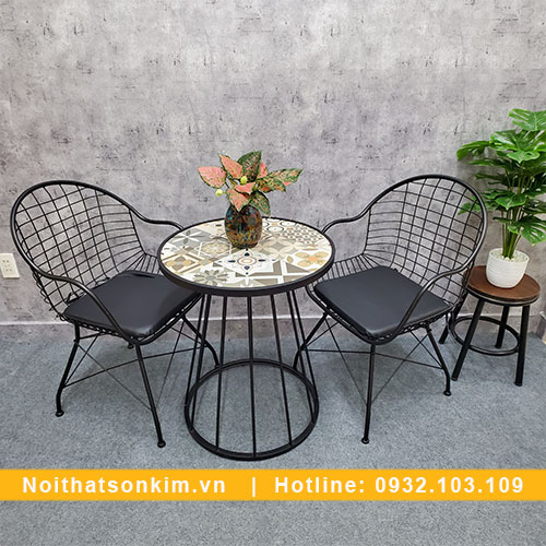 Bàn ghế cà phê sắt BGC132