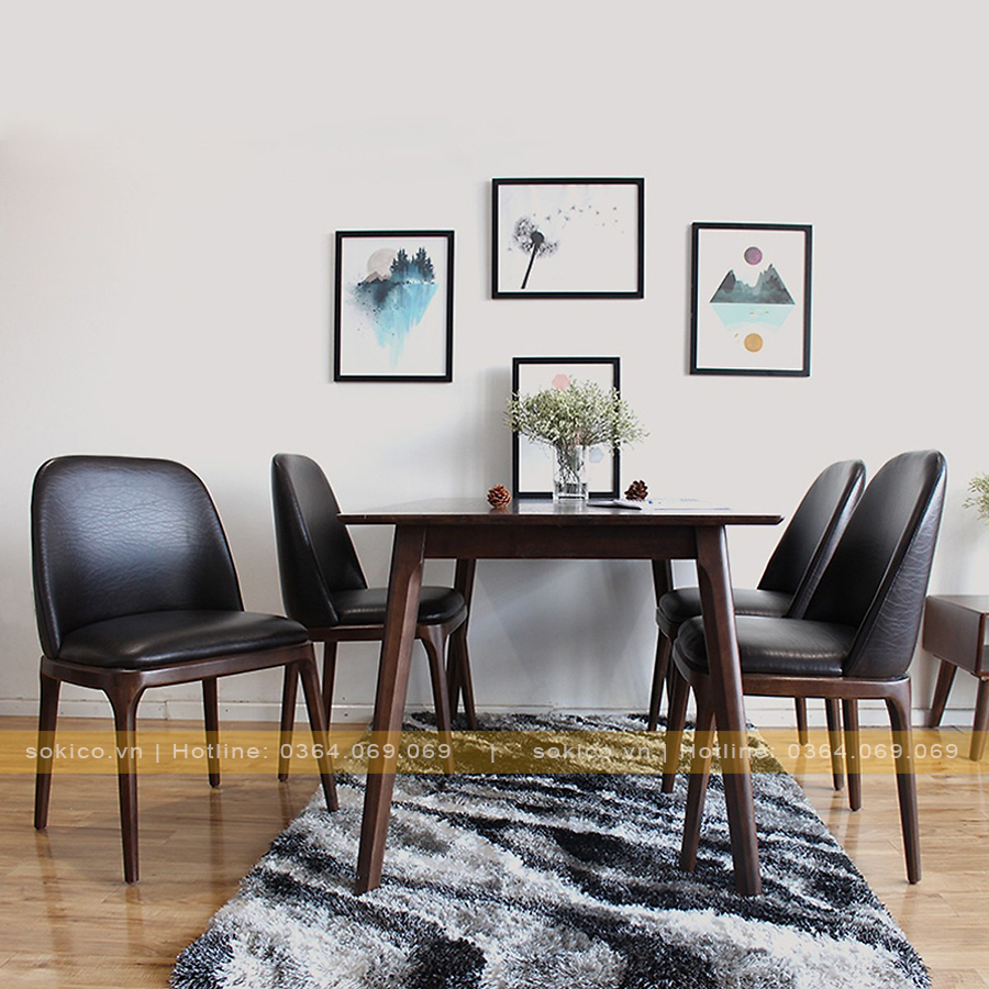 Bộ bàn ghế ăn nhà hàng 4 ghế Bộ bàn ghế ăn nhà hàng 4 ghế BNH02