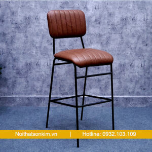Ghế cafe quán bar chân cao màu đỏ gạch