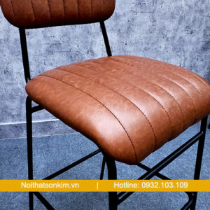 Ghế cafe quán bar chân cao màu đỏ gạch