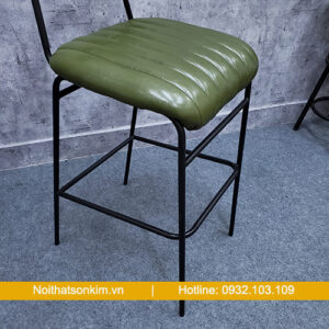 Ghế cafe quán bar chân cao màu xanh